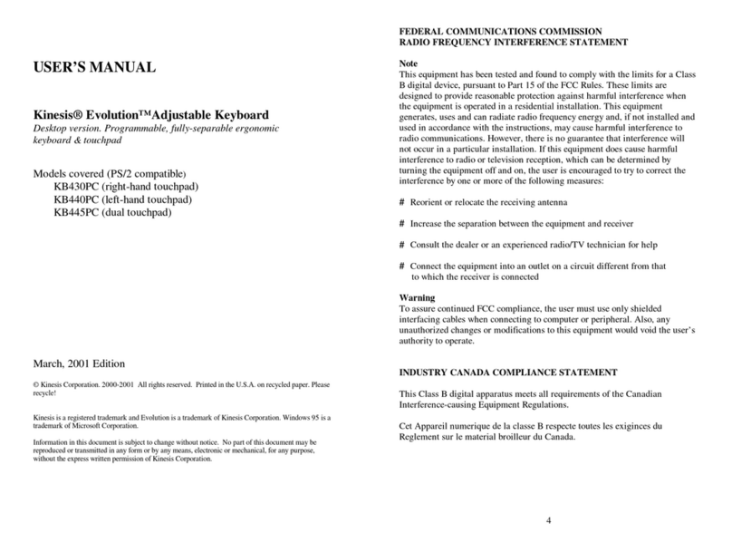 Kinesis Evolution KB430PC Bedienungsanleitung