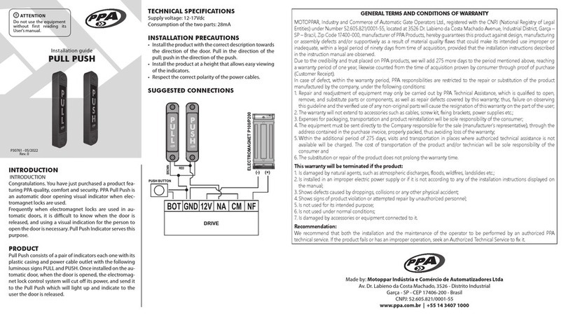 PPA Pull Push Bedienungsanleitung