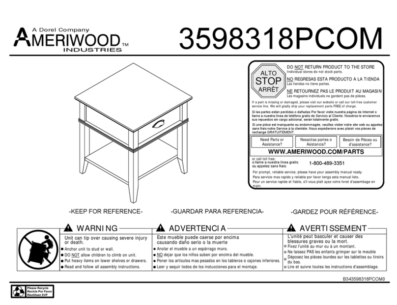 Dorel AMERIWOOD INDUSTRIES 3598318PCOM Bedienungsanleitung