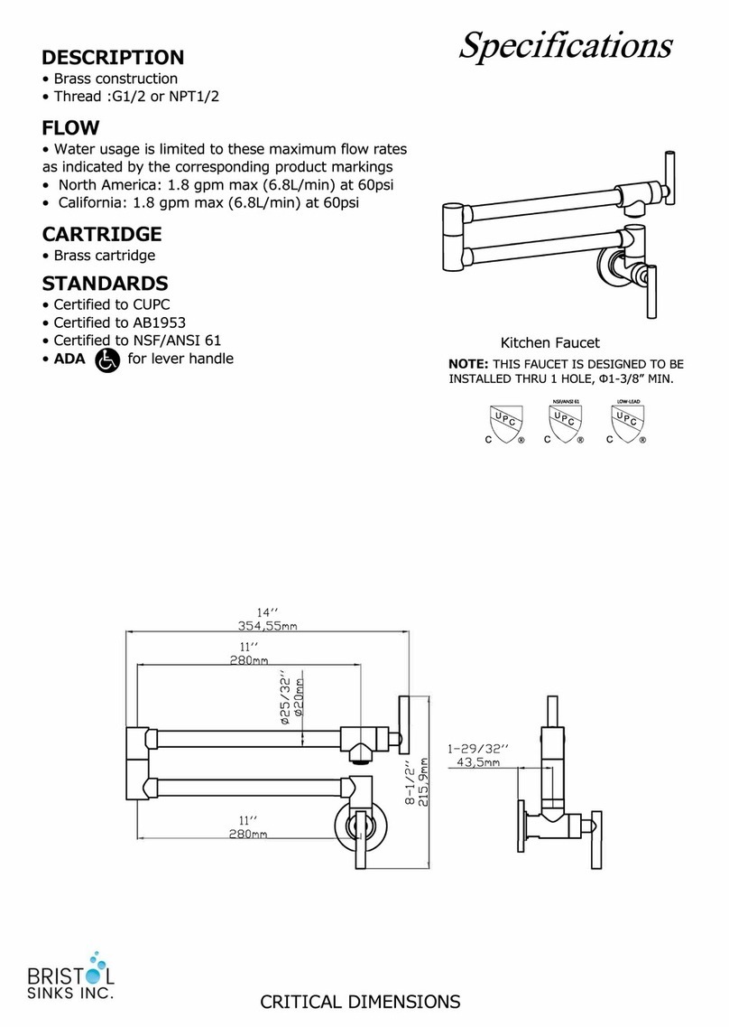 BRISTOL SINKS MERCADA Bedienungsanleitung
