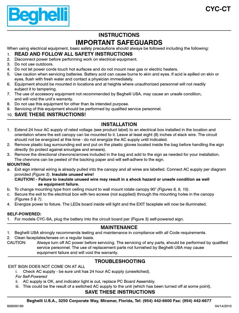 Beghelli CYC-CT Bedienungsanleitung