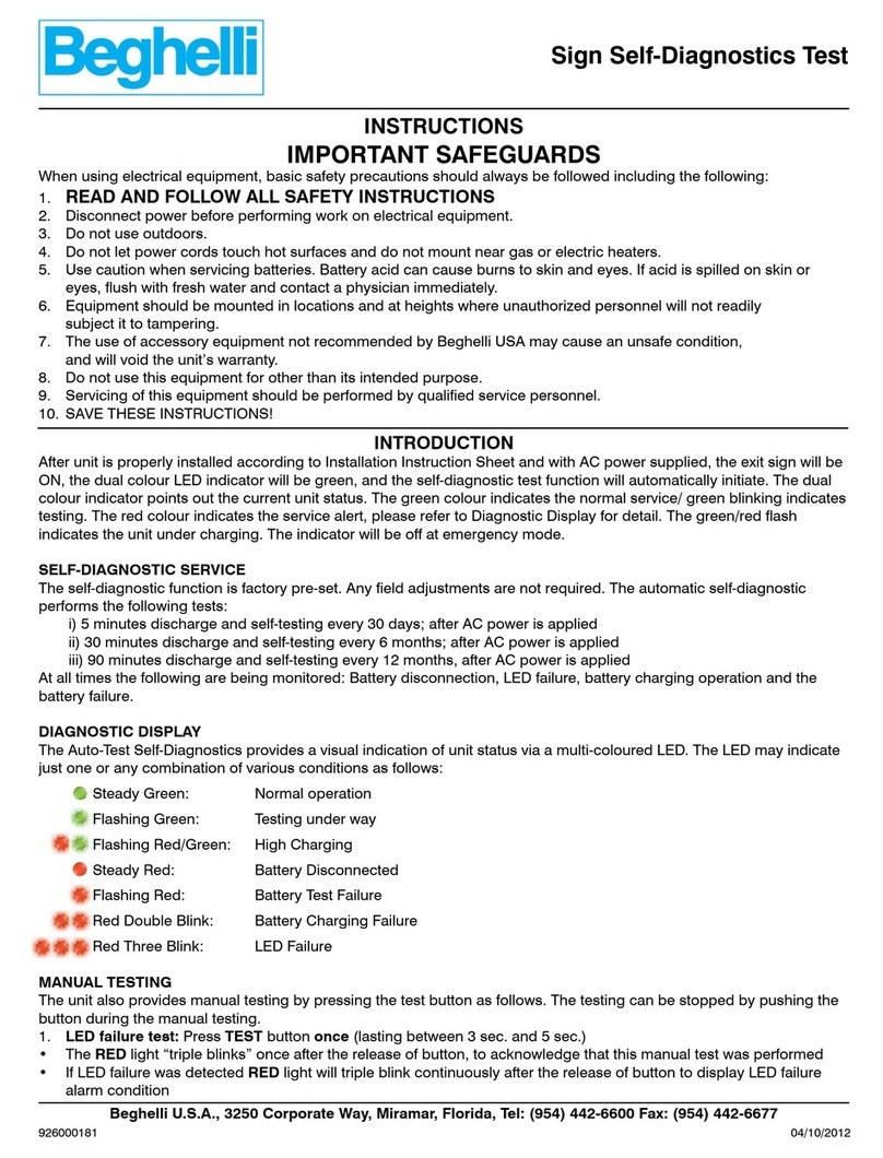 Beghelli WLX Bedienungsanleitung