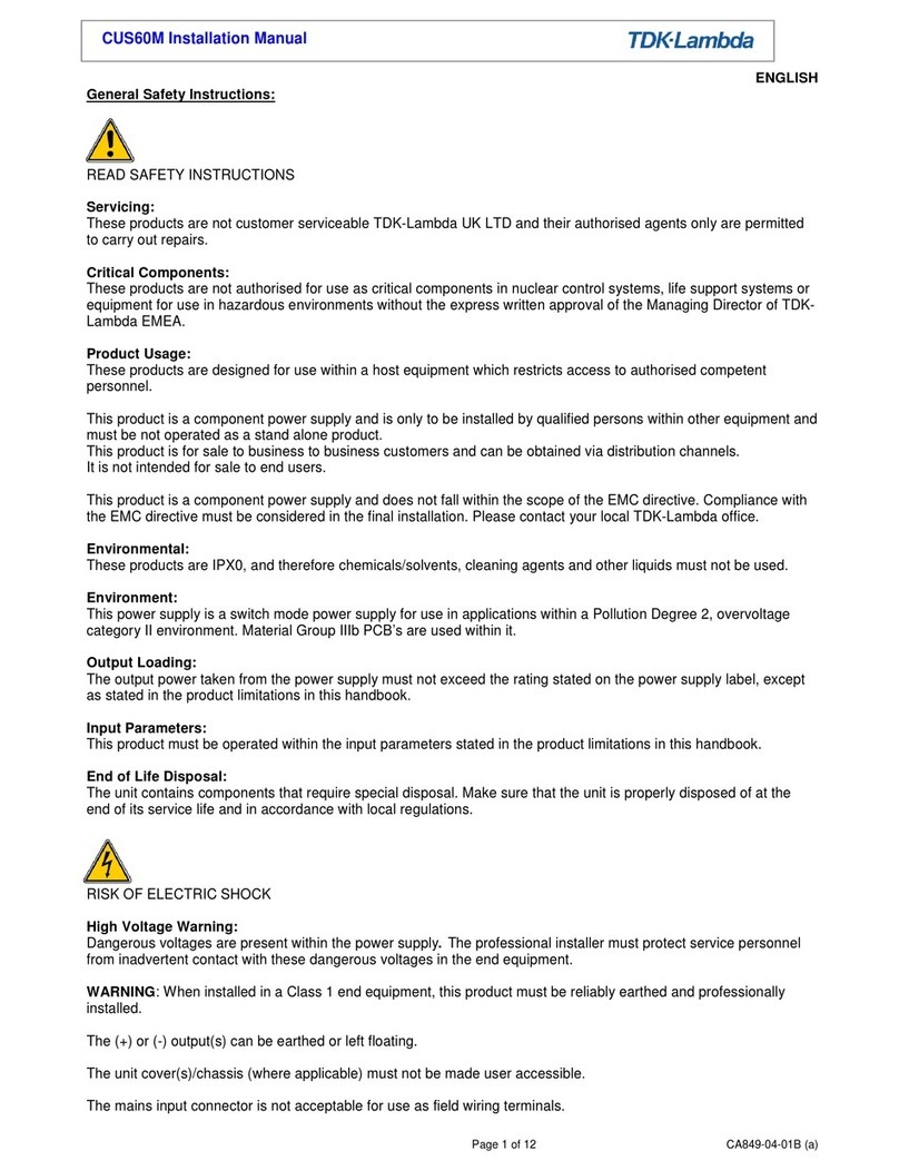 TDK-Lambda CUS60M Bedienungsanleitung
