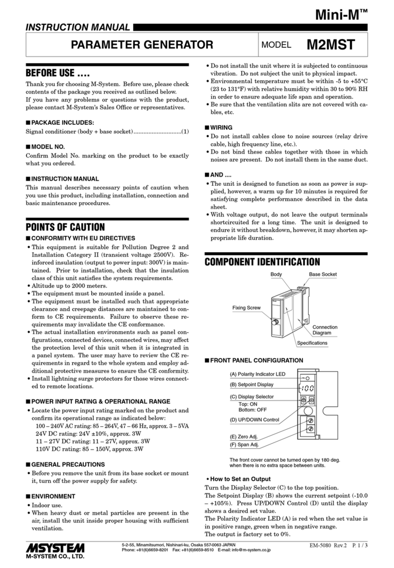 M-system Mini-M M2MST Bedienungsanleitung M-system Mini-M M2MST Bedienungsanleitung