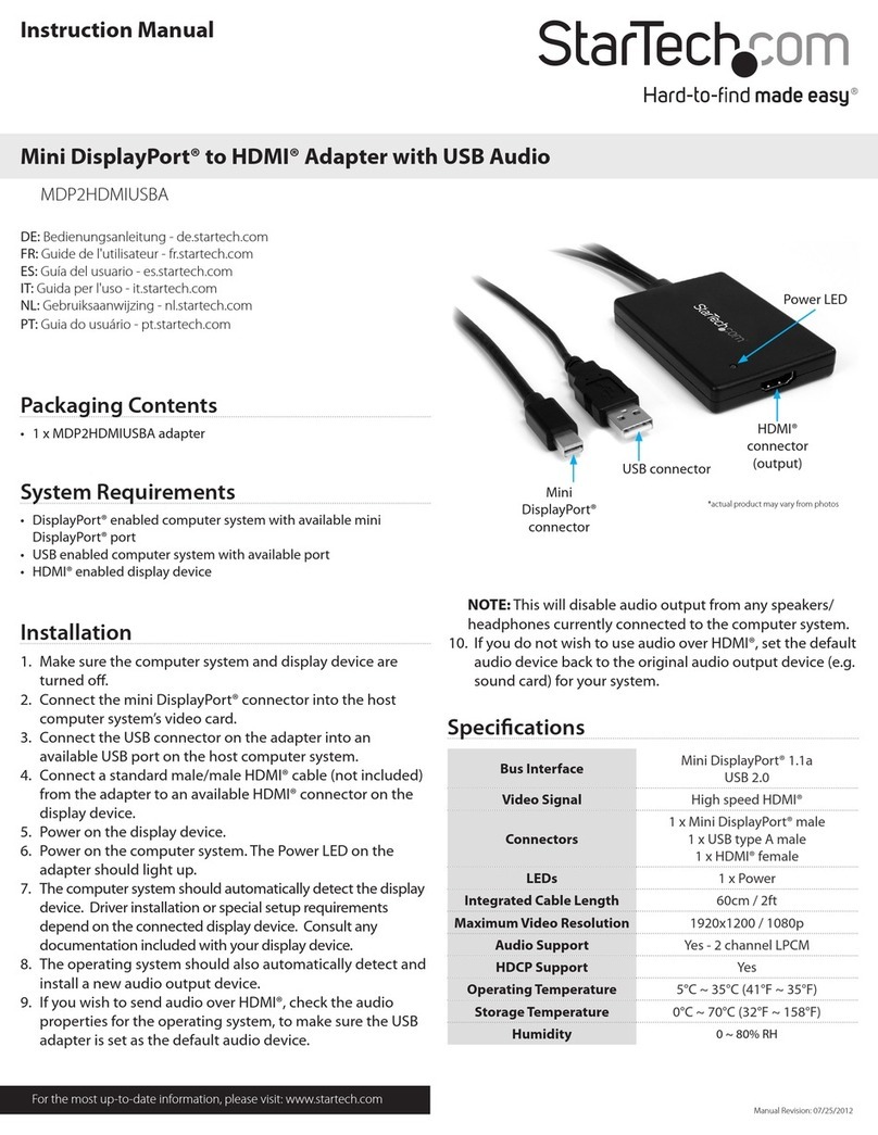 StarTech.com MDP2HDMIUSBA Bedienungsanleitung StarTech.com MDP2HDMIUSBA Bedienungsanleitung