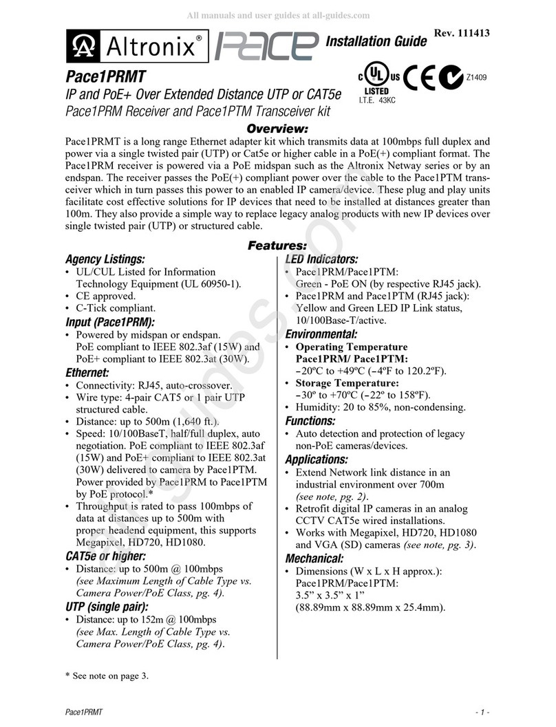 Altronix Pace1PRMT Bedienungsanleitung