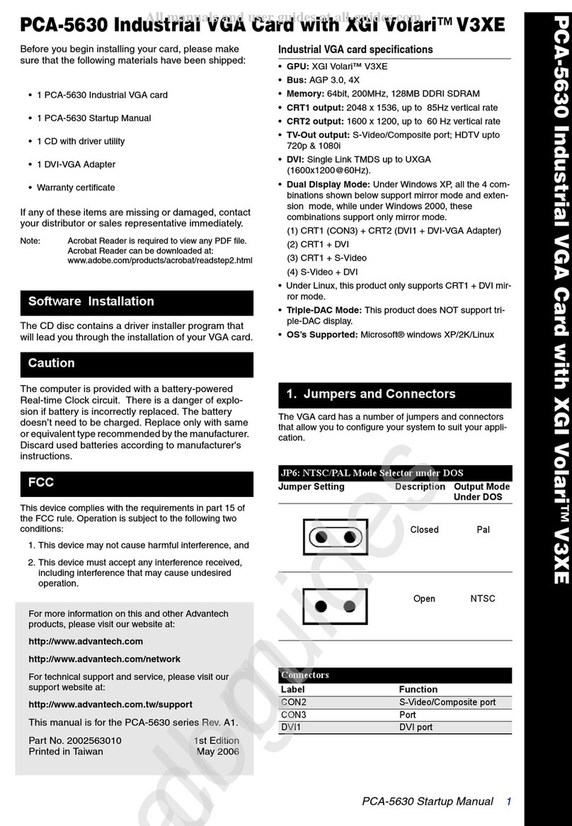 Advantech PCA-5630 Installations- und Betriebshandbuch