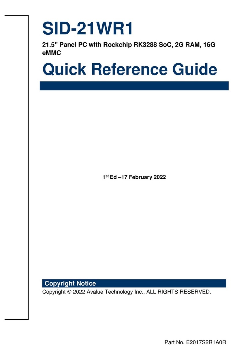 Avalue Technology SID-21WR1 Bedienungsanleitung Avalue Technology SID-21WR1 Bedienungsanleitung