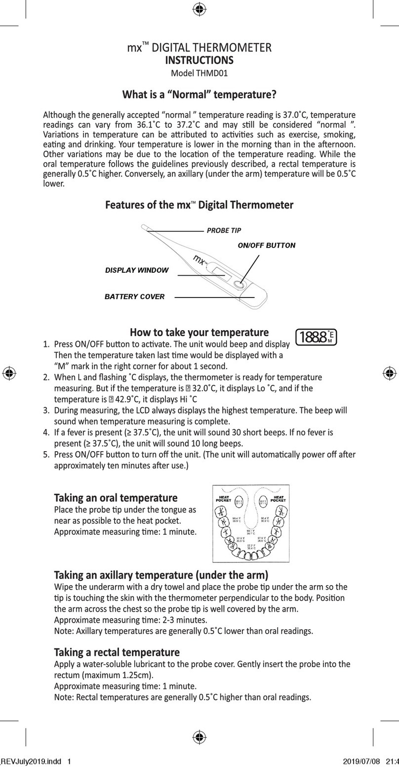 MX THMD01 Bedienungsanleitung
