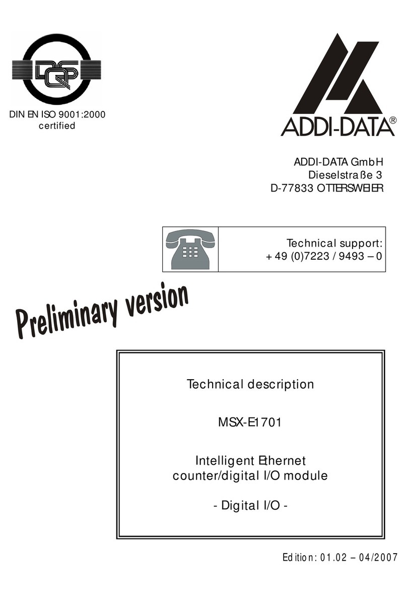Addi-Data MSX-E1701 Bedienungsanleitung Addi-Data MSX-E1701 Bedienungsanleitung