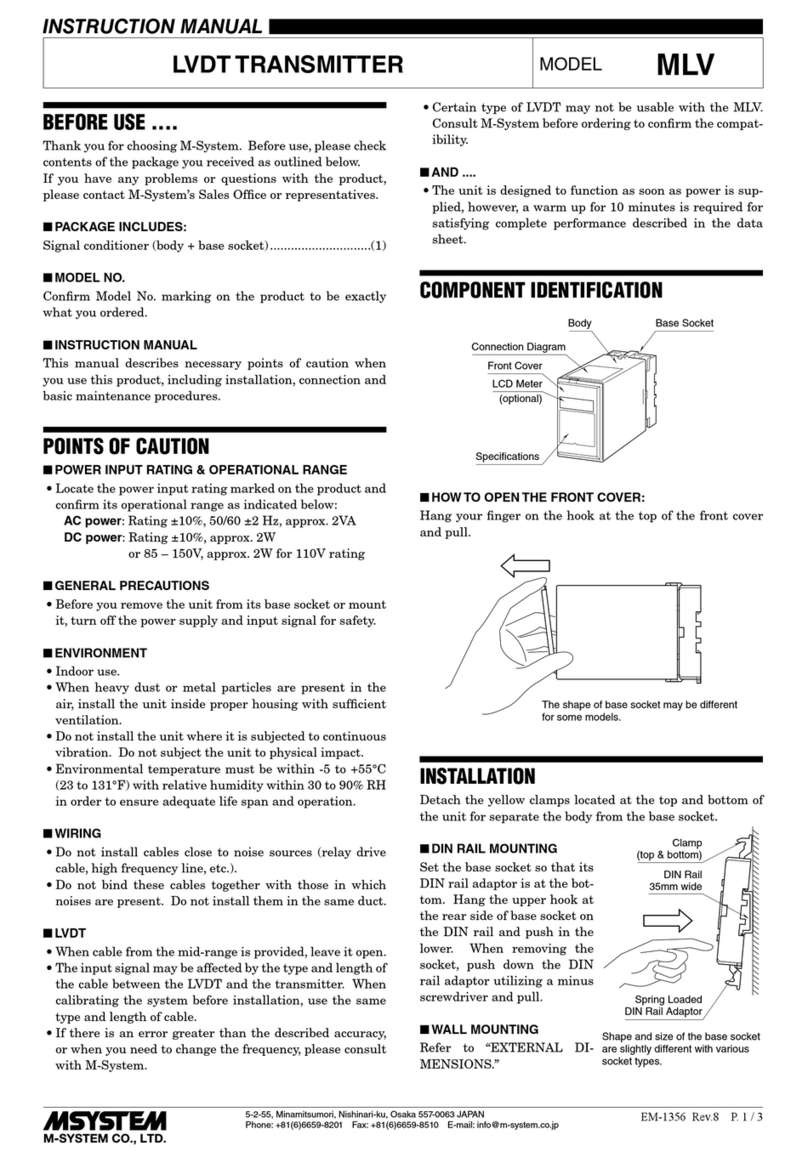 M-system MLV Bedienungsanleitung
