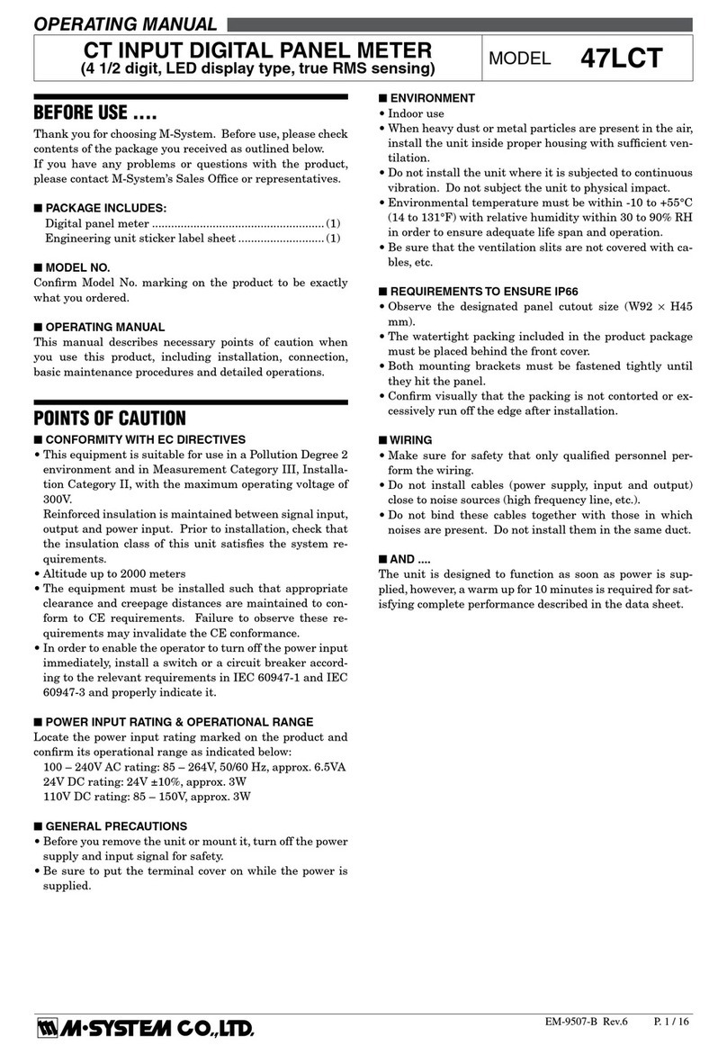 M-system 47LCT Bedienungsanleitung