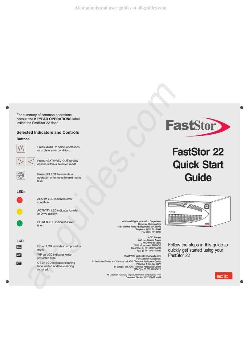 ADIC FastStor 22 Bedienungsanleitung