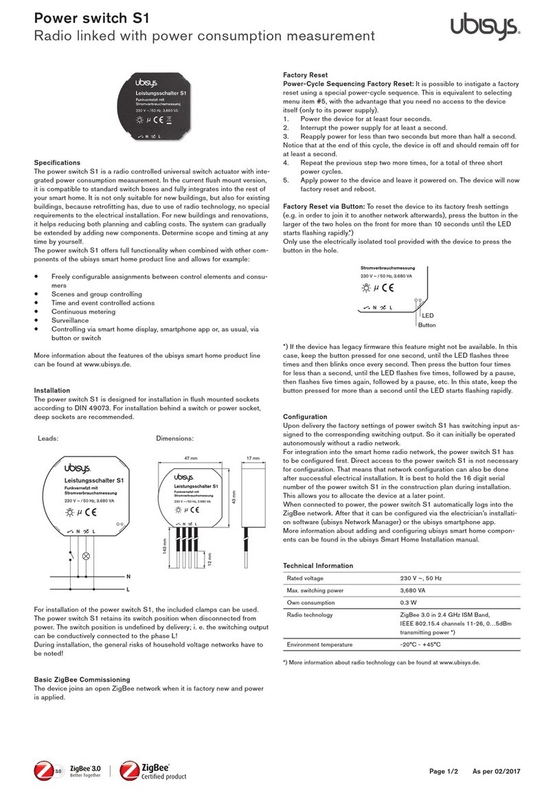 Ubisys S1 Bedienungsanleitung