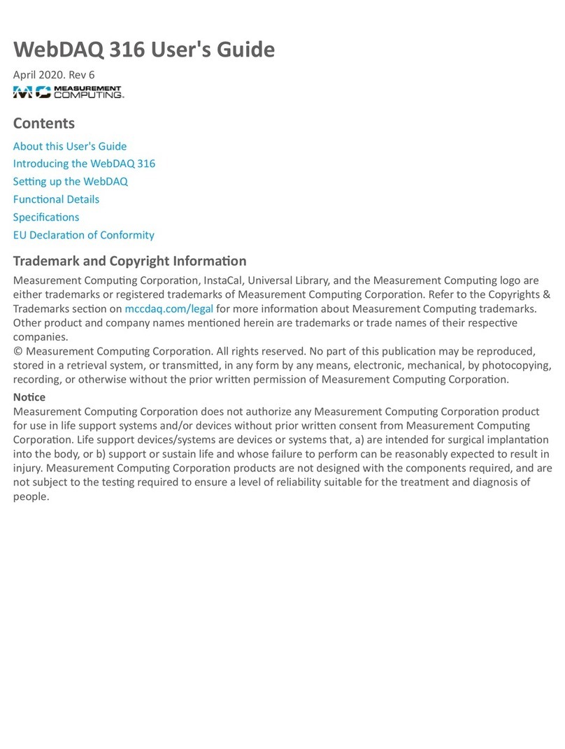 Measurement Computing WebDAQ 316 Bedienungsanleitung
