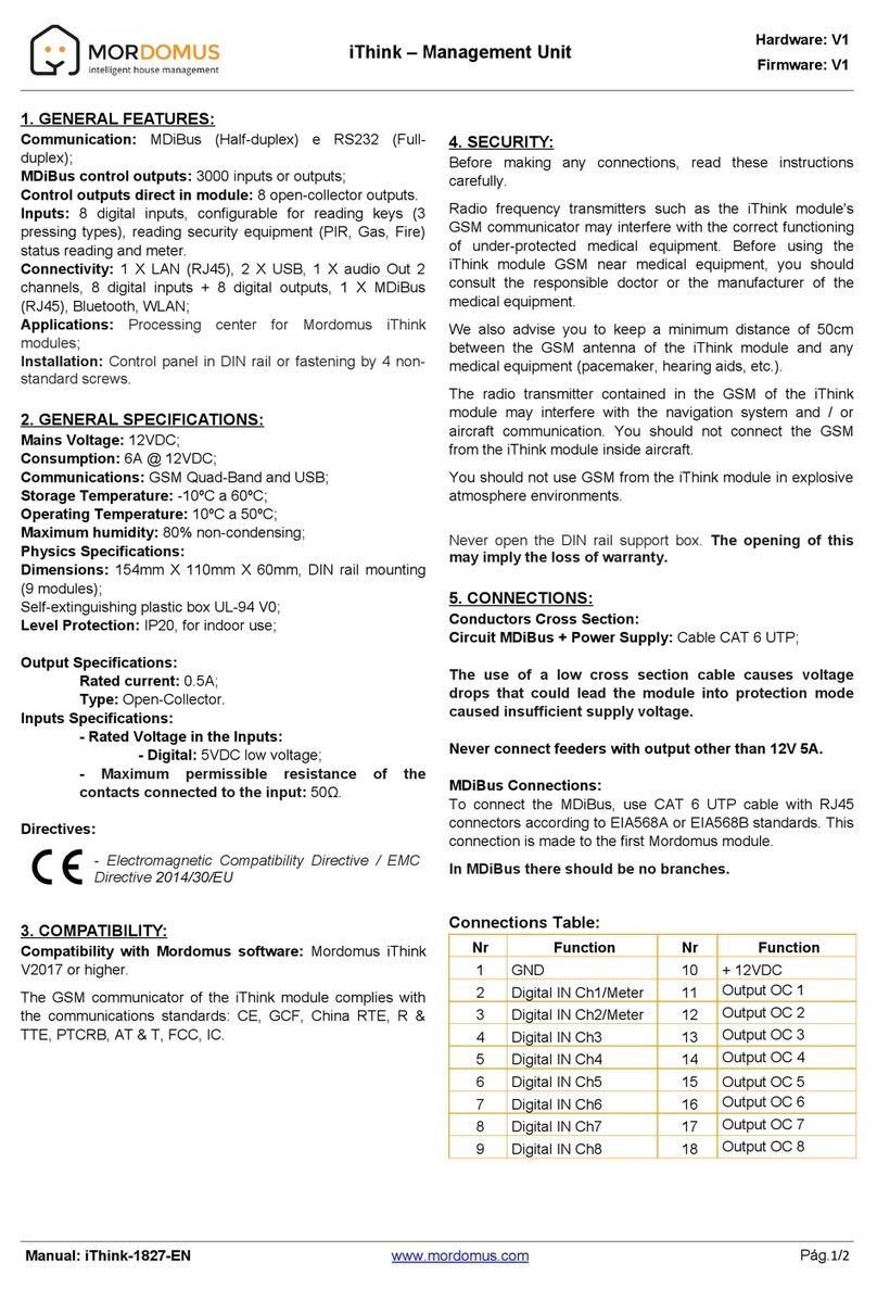 MORDOMUS iThink Bedienungsanleitung