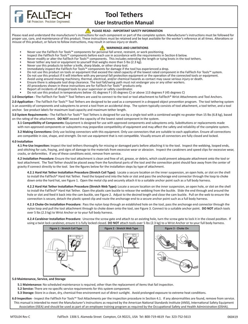 Falltech For Tools Bedienerhandbuch