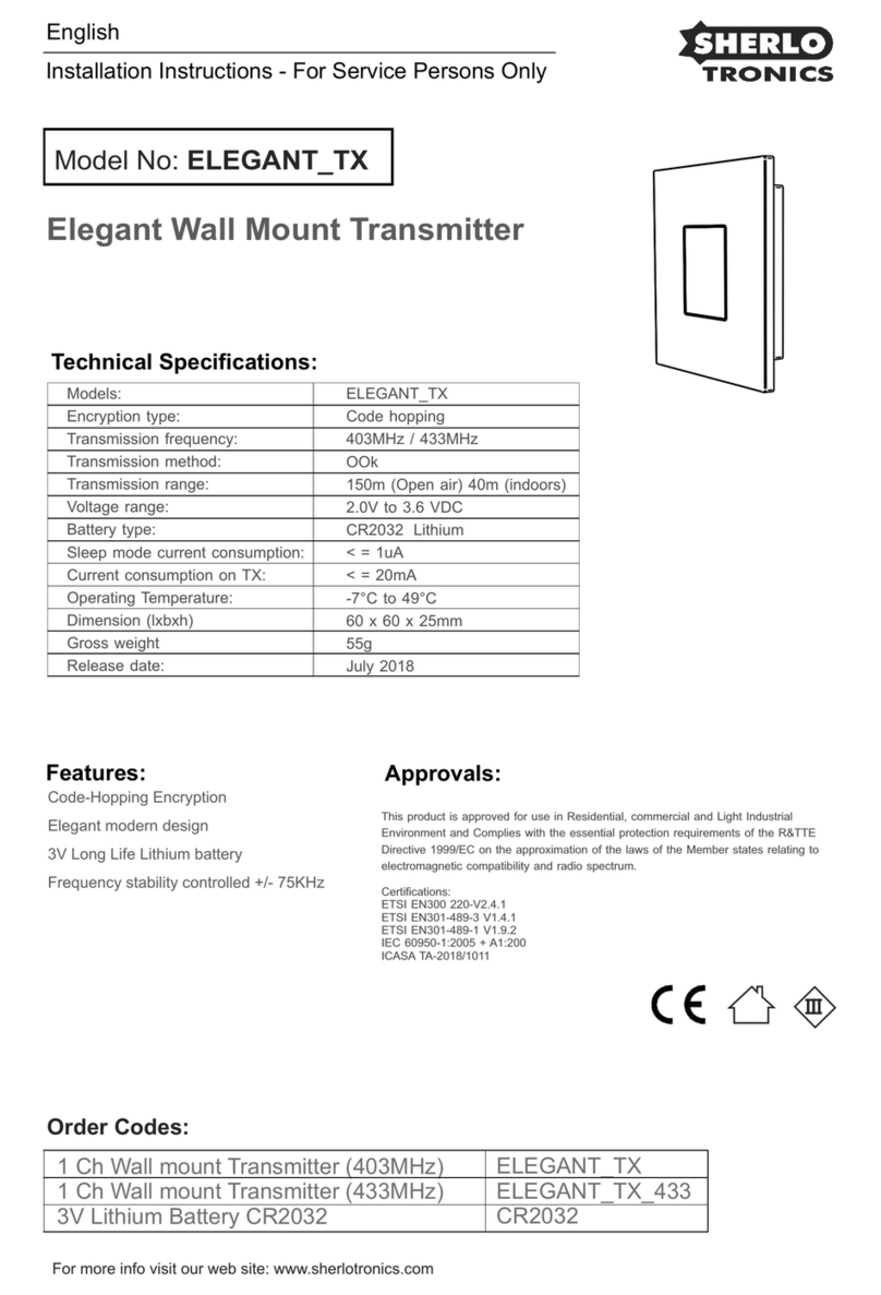 Sherlotronics ELEGANT_TX Bedienungsanleitung