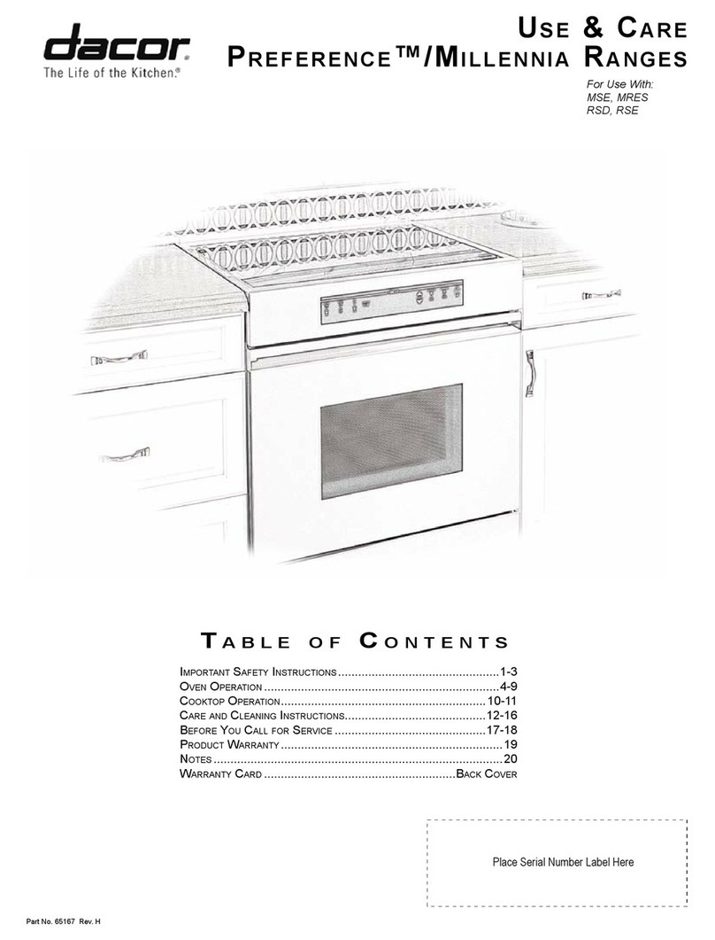 Dacor Preference MSE Series Bedienungsanleitung