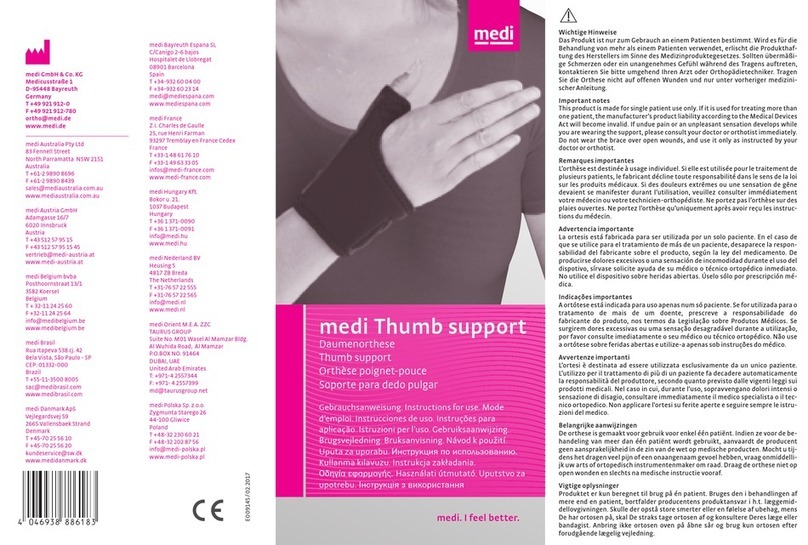 medi Thumb support Bedienungsanleitung