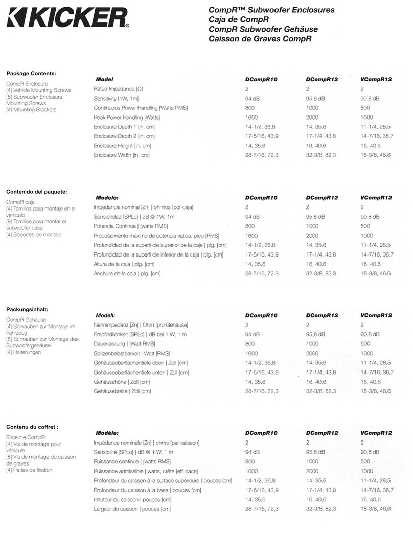 Kicker CompR DCompR10 Bedienungsanleitung Kicker CompR DCompR10 Bedienungsanleitung