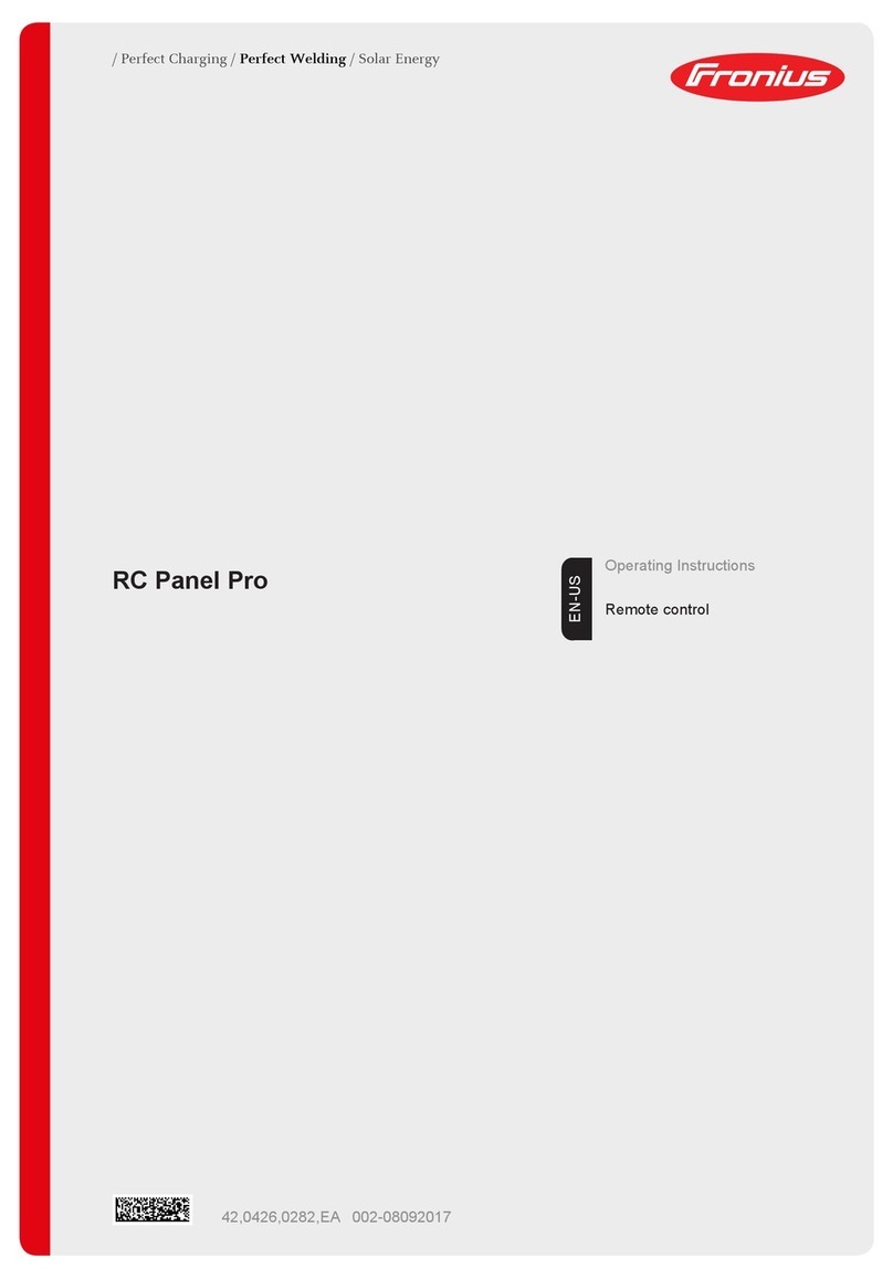FRO­NIUS RC Panel Pro Bedienungsanleitung