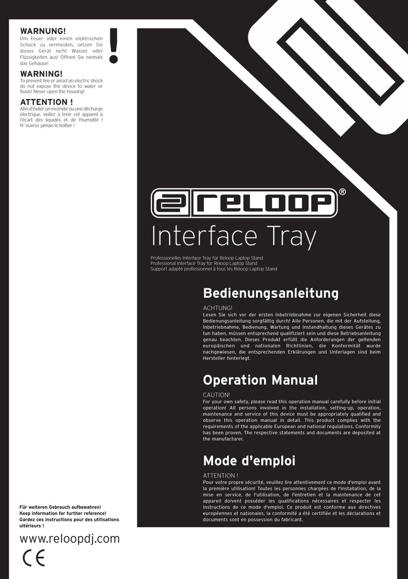 Reloop Interface Tray Bedienungsanleitung