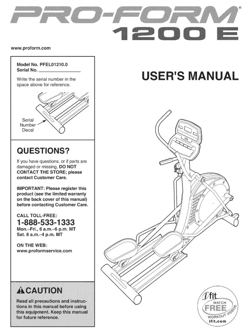 Pro-Form 1200 E Elliptical Bedienungsanleitung Pro-Form 1200 E Elliptical Bedienungsanleitung