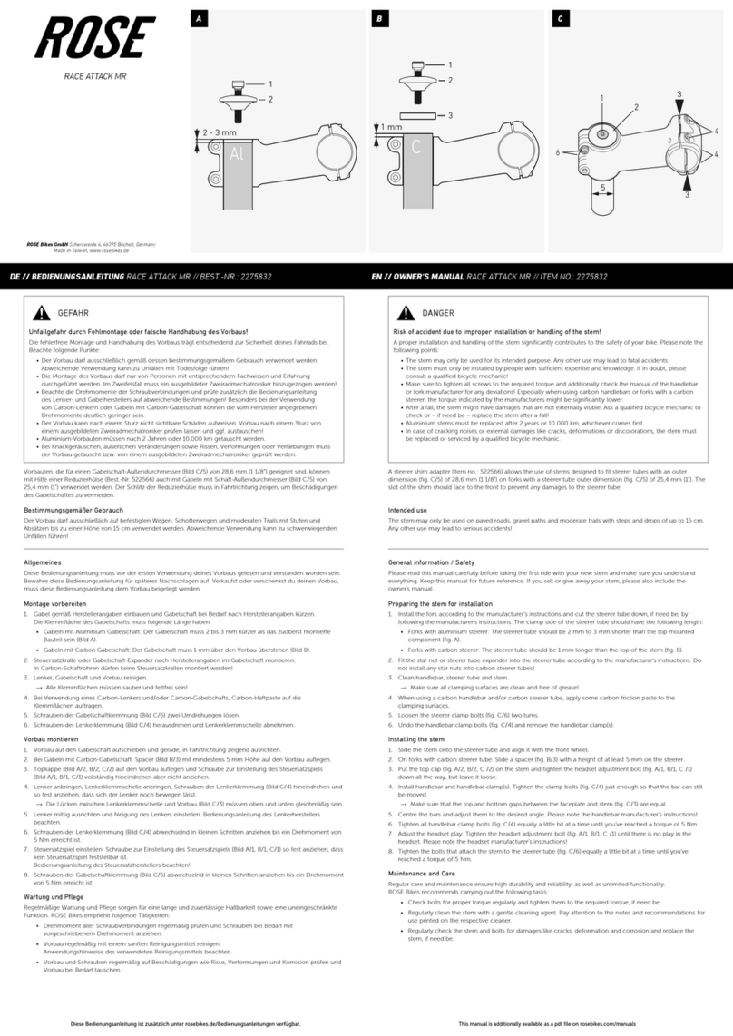 Rose electronics RACE ATTACK MR Bedienungsanleitung
