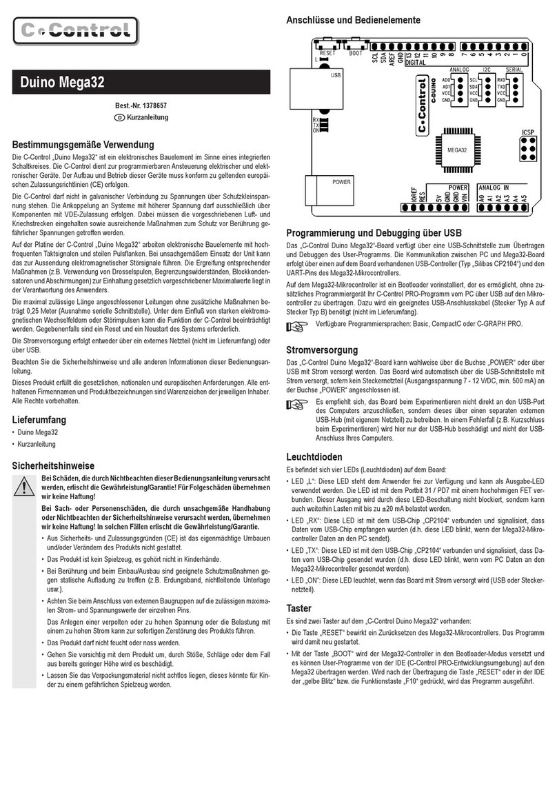 C-Control Duino Mega32 Bedienungsanleitung