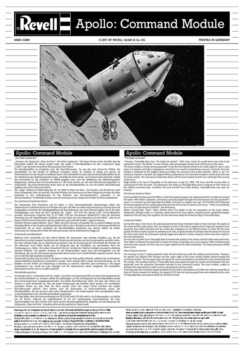 REVELL Apollo: Command Module Bedienungsanleitung