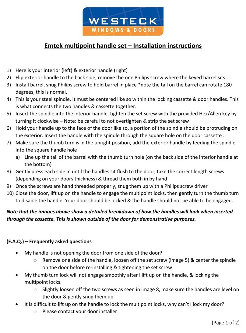 Westeck Emtek multipoint handle set Bedienungsanleitung