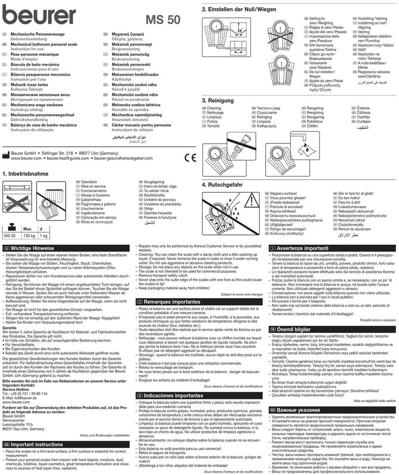 Beurer MS 50 Bedienungsanleitung