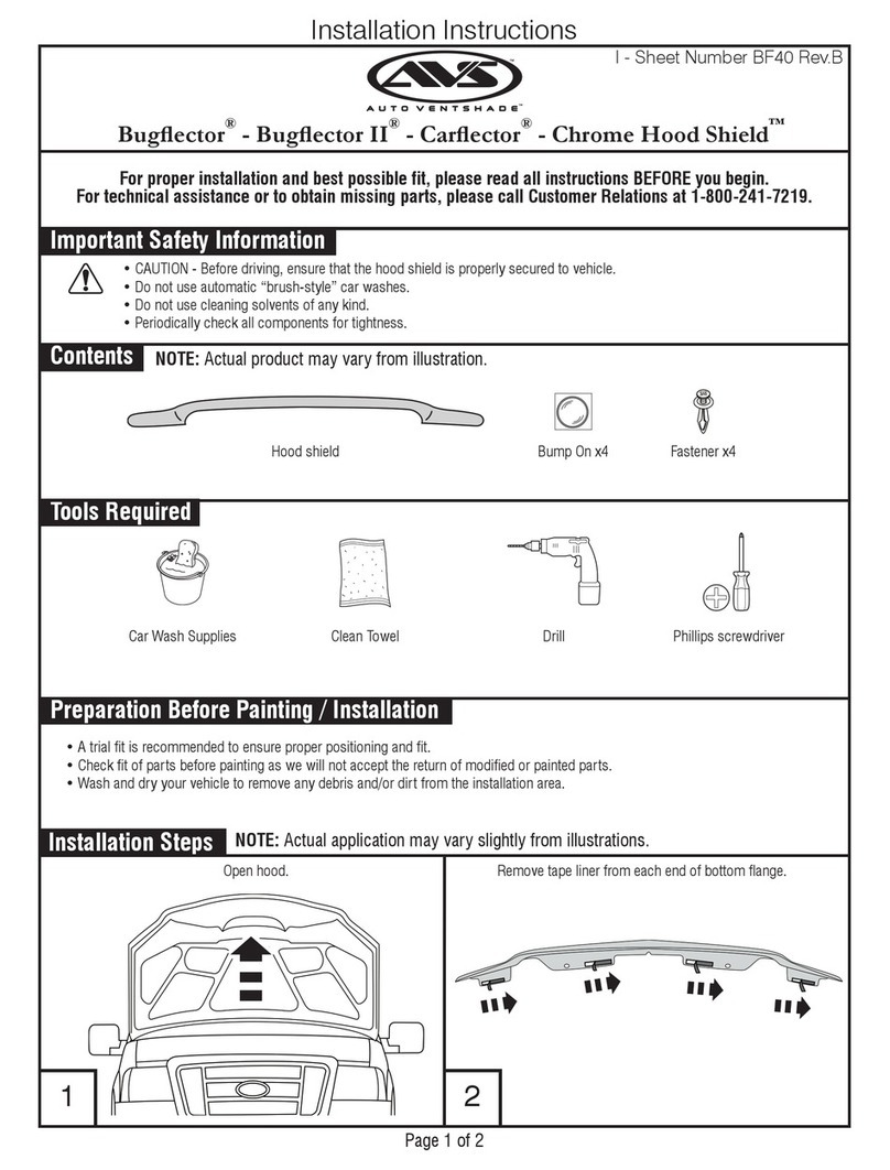 AVS Bugflector Bedienungsanleitung AVS Bugflector Bedienungsanleitung
