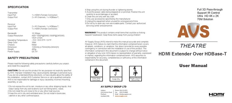 AVS AHDEXT70 Bedienungsanleitung