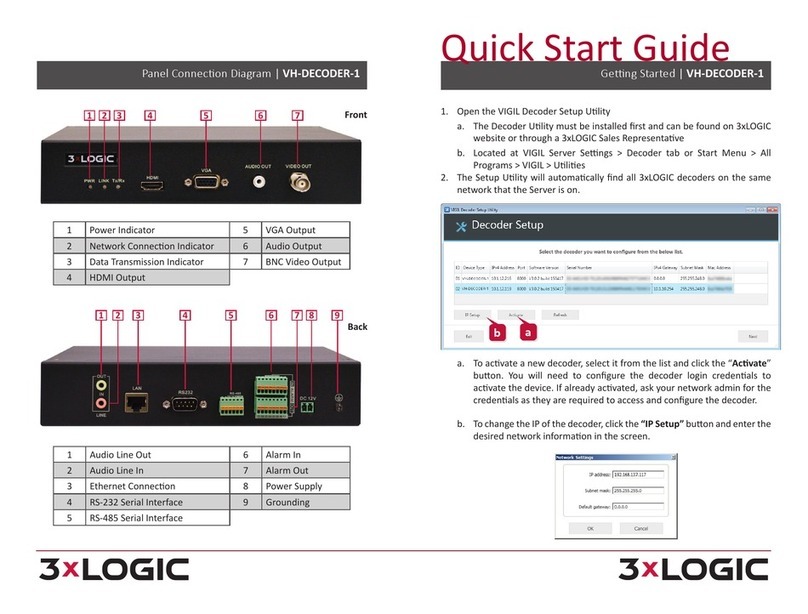 3xLogic VH-DECODER-1 Bedienungsanleitung