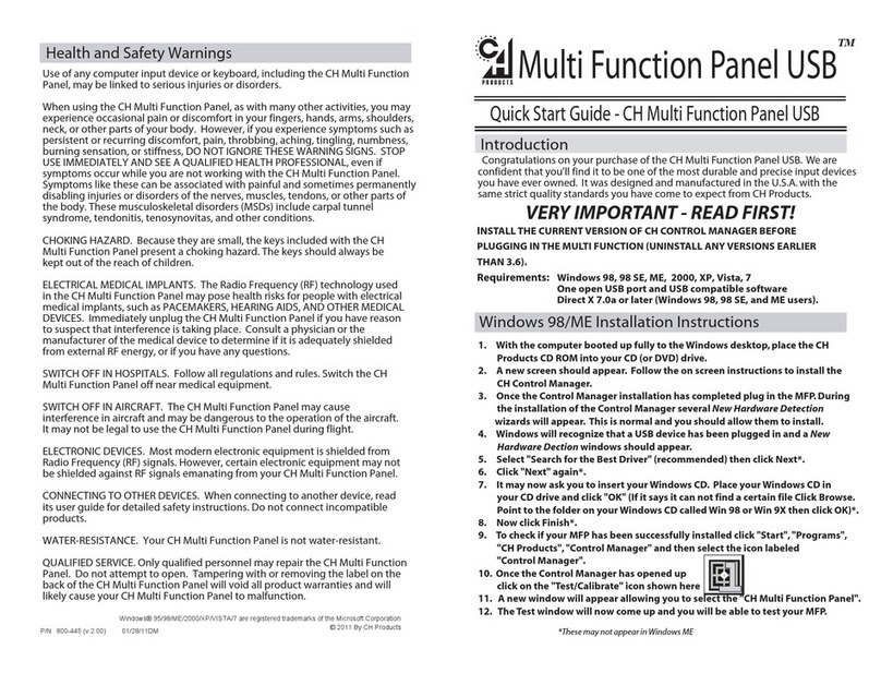 CH Products Multi Function Panel USB Bedienungsanleitung