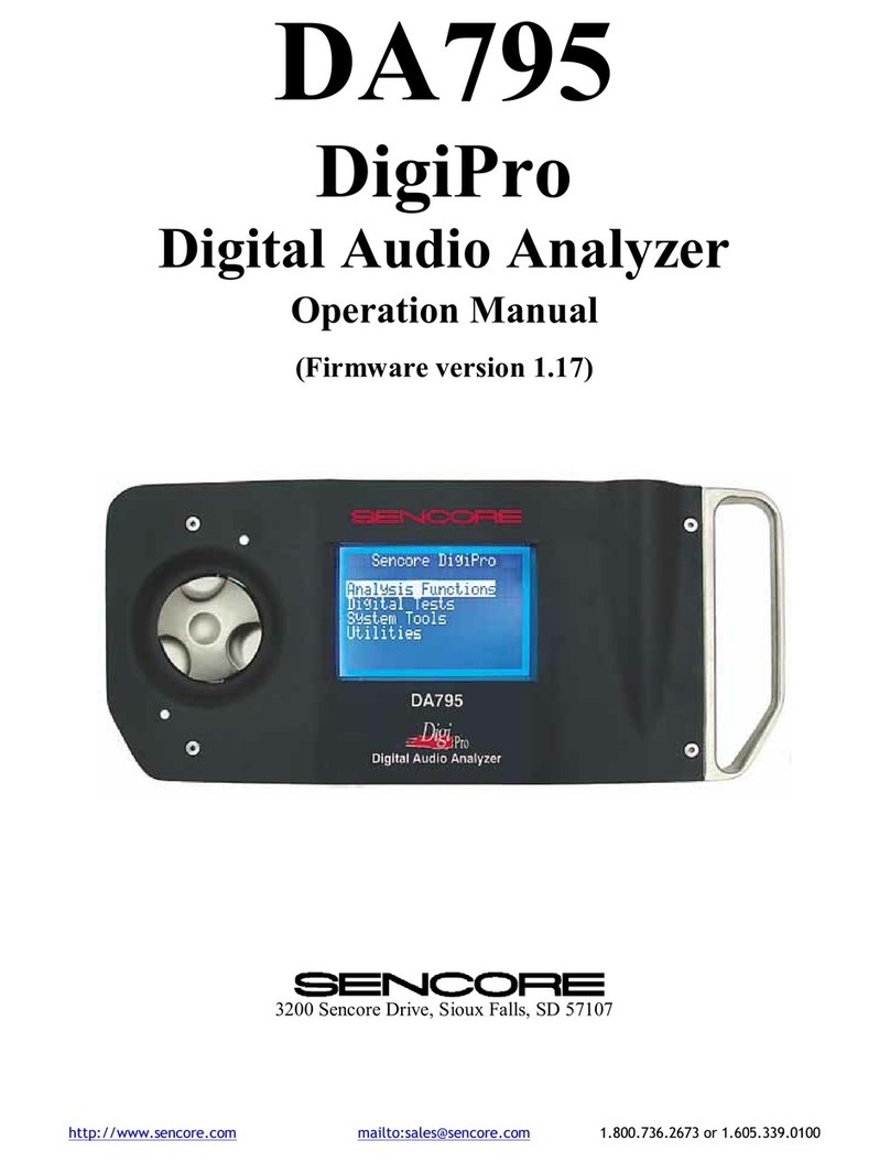 Sencore DigiPro DA795 Bedienungsanleitung