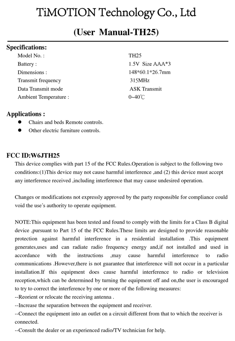 Timotion TH25 Bedienungsanleitung Timotion TH25 Bedienungsanleitung