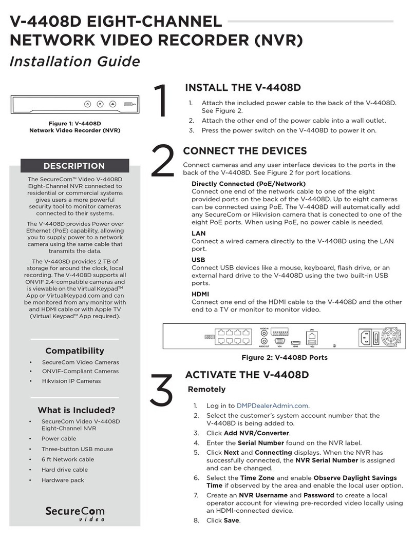 DMP Electronics SecureCom V-4408D Bedienungsanleitung