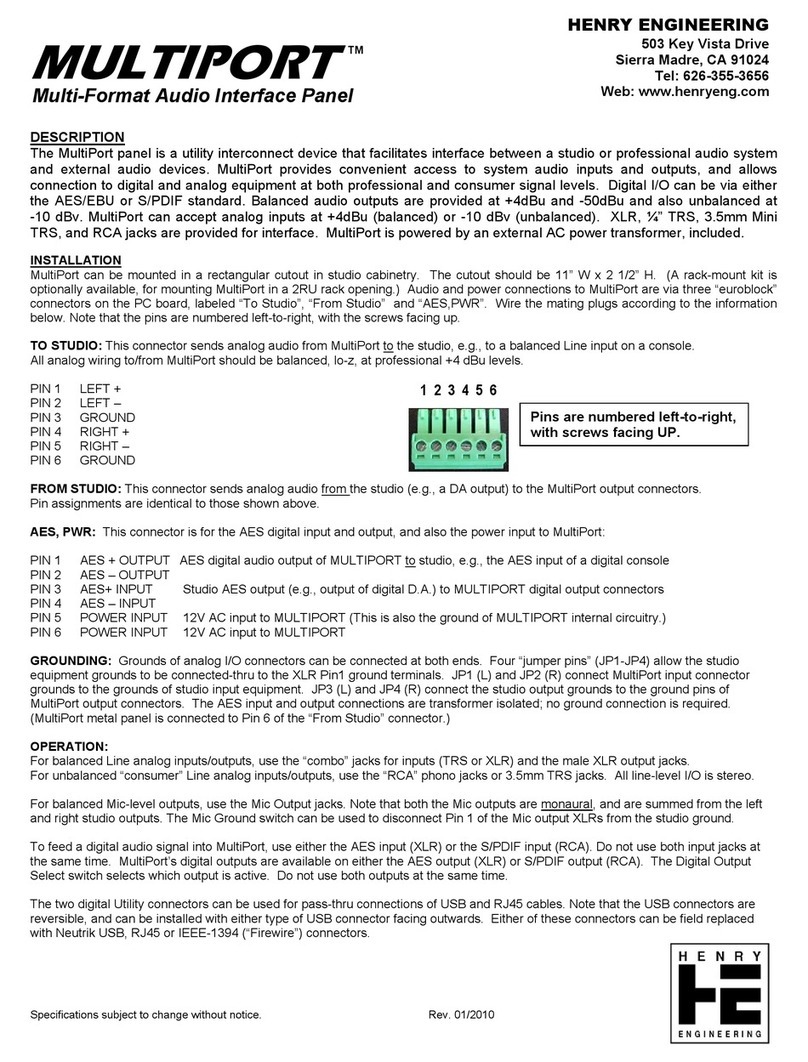 Henry Engineering MULTIPORT Bedienungsanleitung