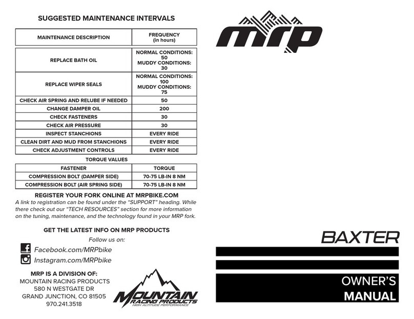 MRP BAXTER Bedienungsanleitung