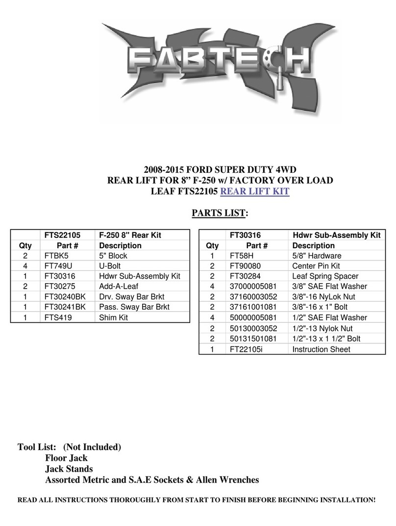 Fabtech FTS22105 Bedienungsanleitung