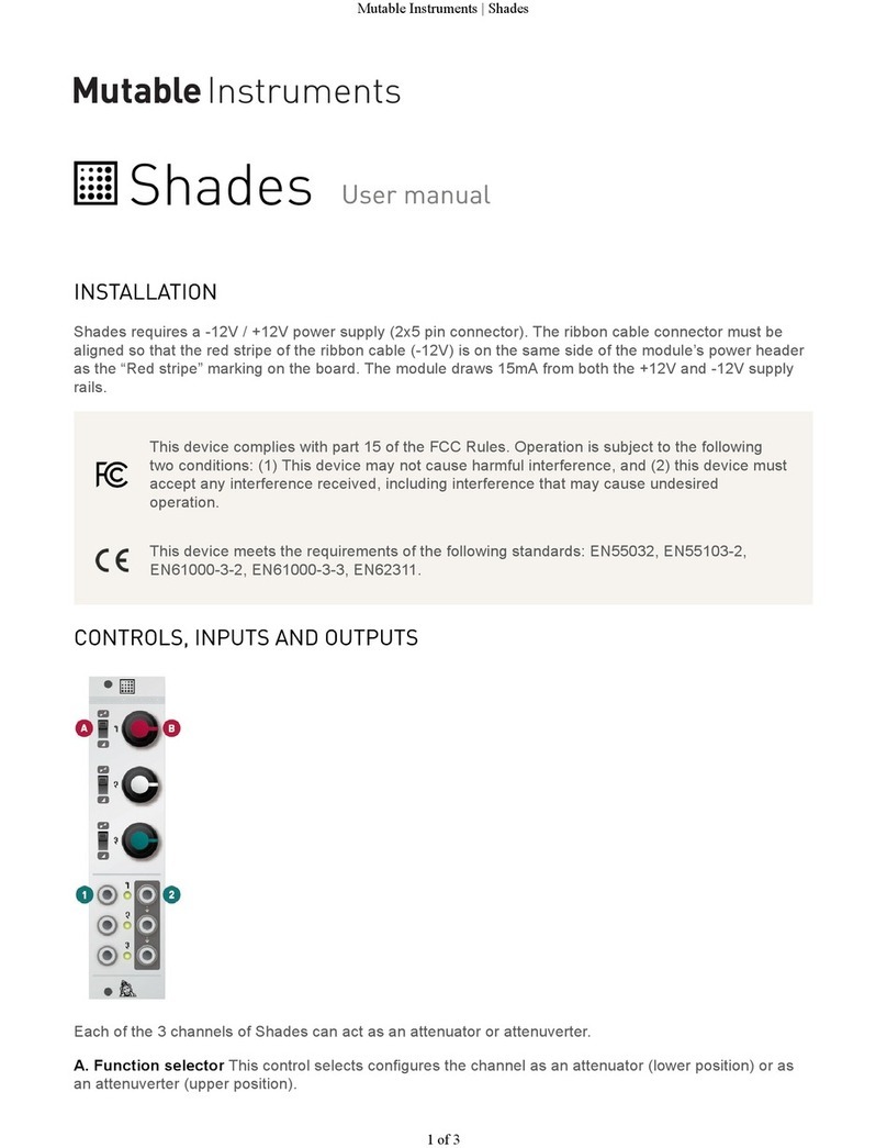 Mutable Instruments Shades Bedienungsanleitung