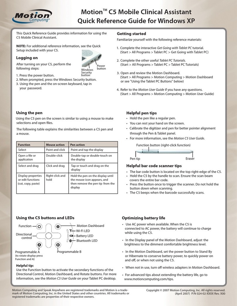 Motion Computing C5 Bedienungsanleitung