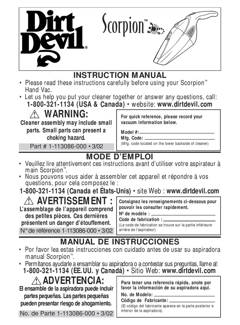 Dirt Devil Scorpion Bedienungsanleitung