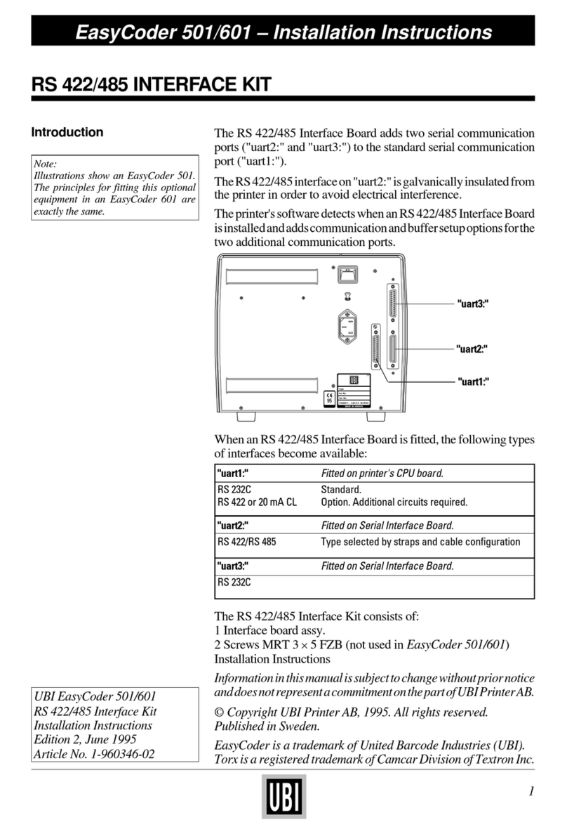 UBI EasyCoder 501 SA Bedienungsanleitung UBI EasyCoder 501 SA Bedienungsanleitung