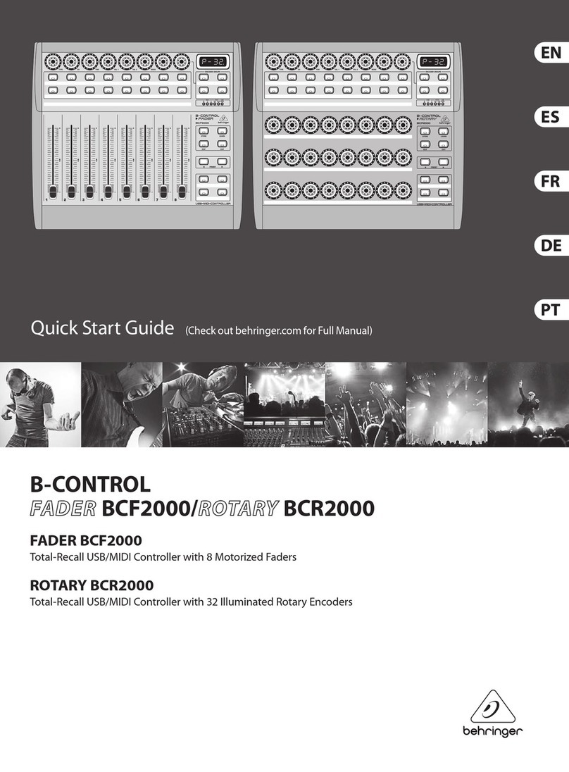 Behringer B-Control Fader BCF2000 Bedienungsanleitung