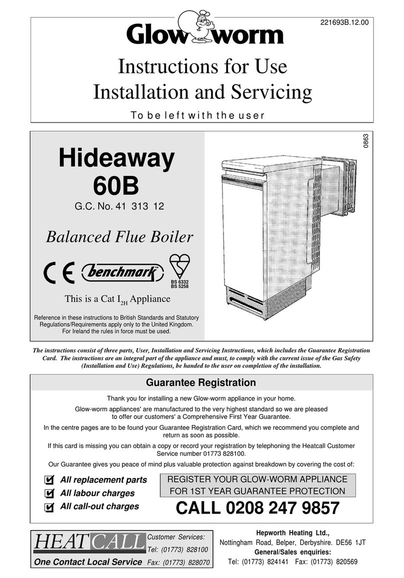 Glowworm Hideaway 60B Bedienungsanleitung