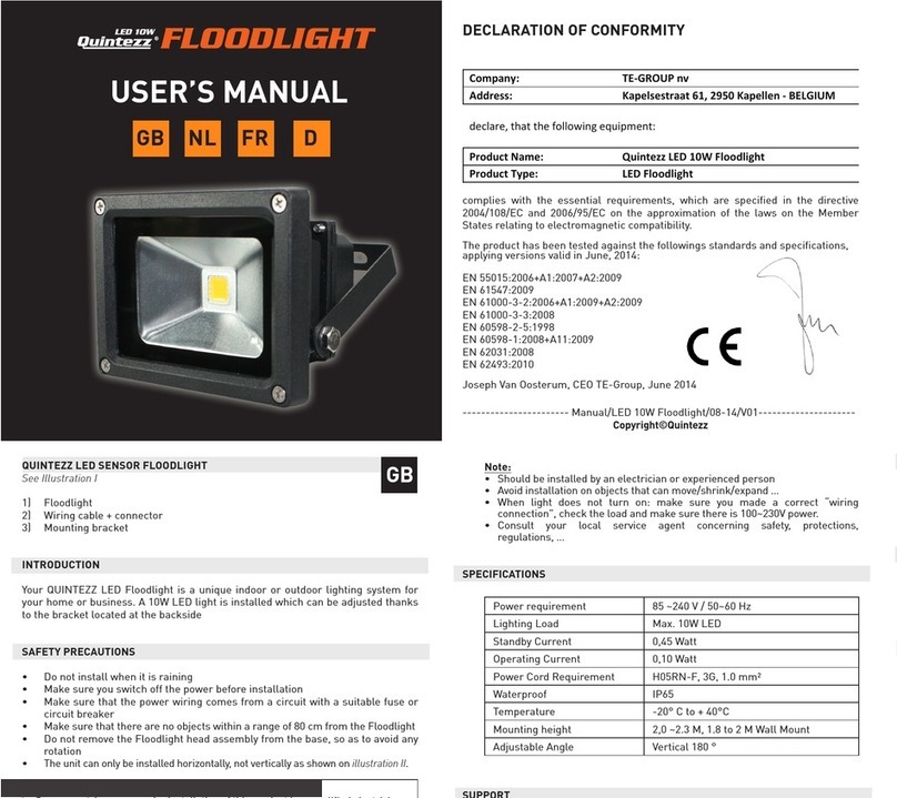 Quintezz LED 10W FLOODLIGHT Bedienungsanleitung